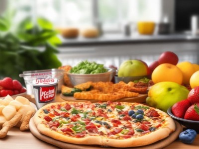 必胜客滑切鸡、肯德基炸鸡腿与真武果子的营养组合，为学生提供健康美味的午餐。